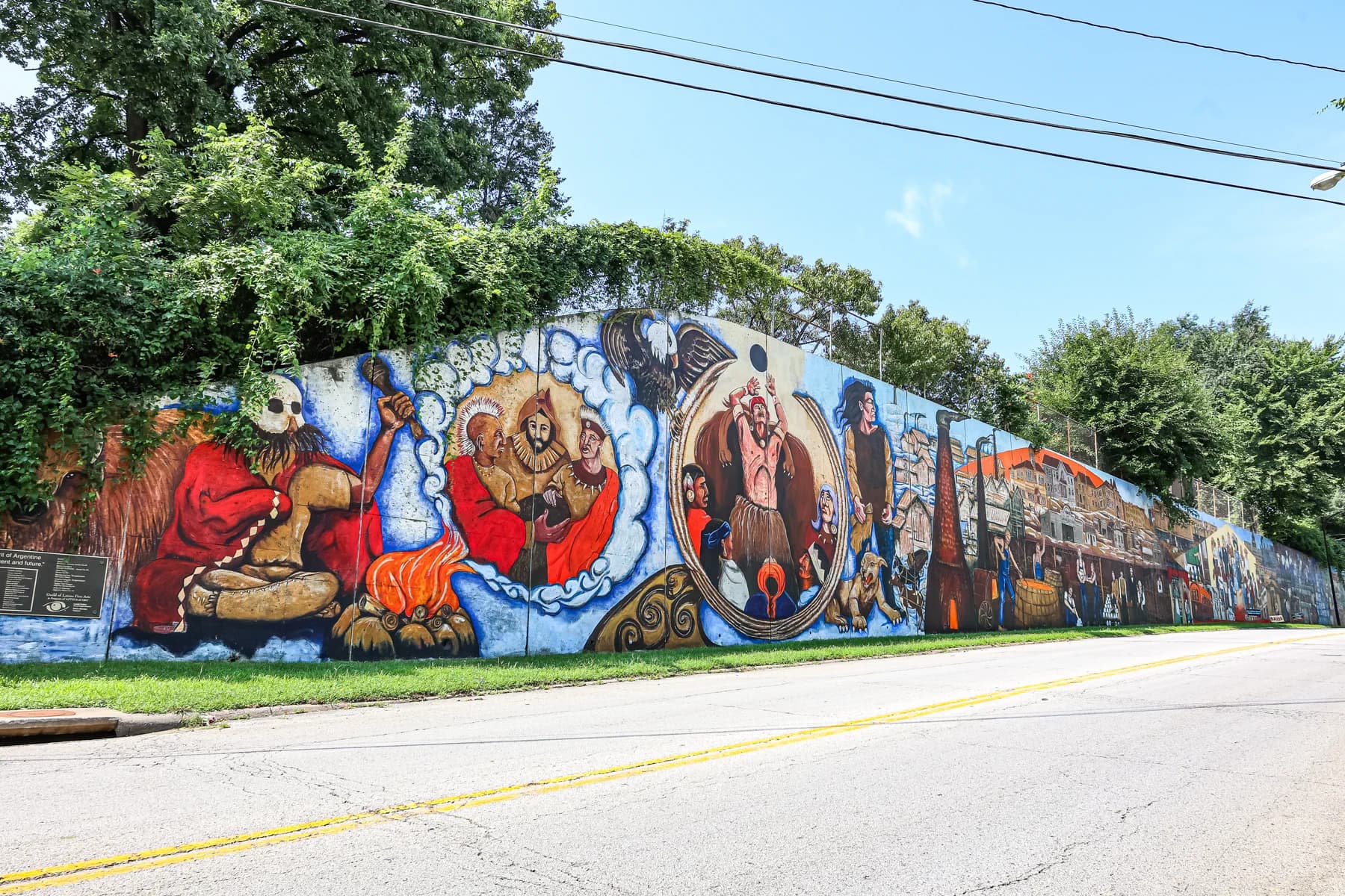 The Argentine neighborhood mural depicting the community's history